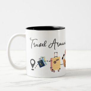 Reise um die Welt, Reisepass, Abenteuer Zweifarbige Tasse