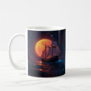 Reise unter einem strahlenden mondbeschienenen Him Kaffeetasse