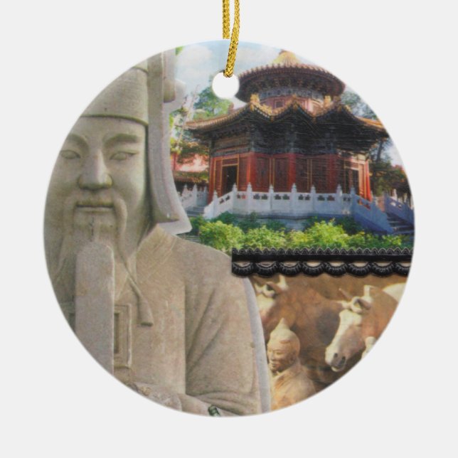 Reise-Verzierung Keramik Ornament (Vorne)