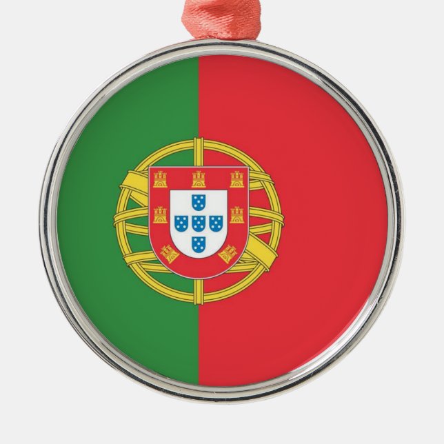 Reise-Verzierung - Portugal Silbernes Ornament (Vorne)