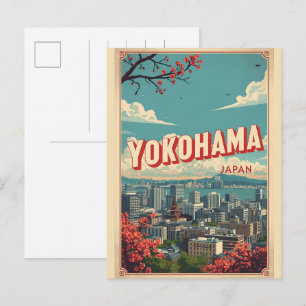 Reise-Vintage-Yokohama-Stadt-Japan-Chinatown-Gesch Postkarte