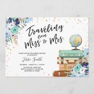 Reise von Frau Floral zum Brautparty Einladung