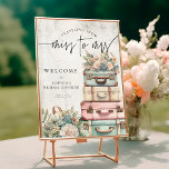 Reise von Frau Vintag Floral Brautparty Poster<br><div class="desc">Reise zur Frau Vintag Floral Brautparty Foam Board</div>
