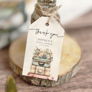 Reise von Fräulein zu Frau Vintage Floral Brautpar Geschenkanhänger