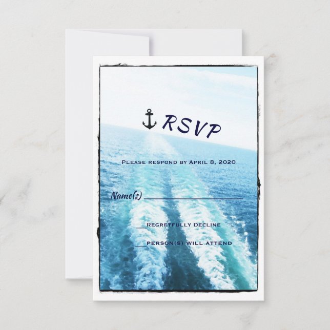 ©Reise von Liebe/Kreuzfahrtschiff/Hochzeit in Urla RSVP Karte (Vorderseite)