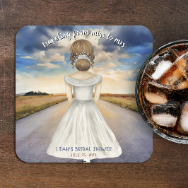 Reise von Miss nach Brautparty Rechteckiger Pappuntersetzer