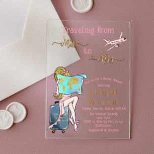 Reise von Miss zu Brautparty Journey Acryleinladungen