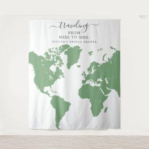 Reise von Miss zu Frau Bridal Hintergrund Wandteppich