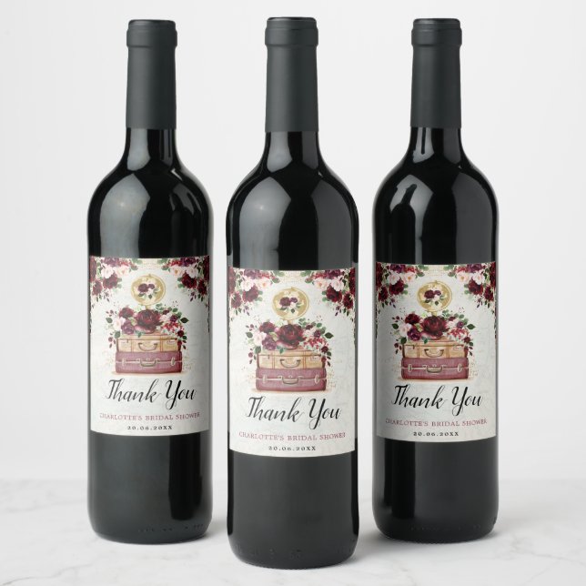 Reise von Miss zu Mrs. Brautparty Favors Weinetikett (Flaschen)