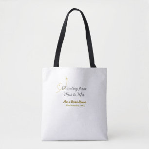 Reise von Miss zu Mrs Brautparty Name einfügen Tasche