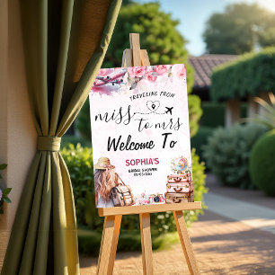 Reise von Miss zu Mrs Brautparty Willkommen Poster