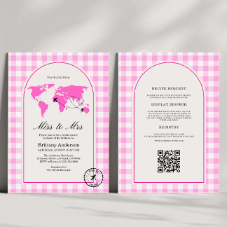 Reise Von Miss Zu Mrs Gingham-Brautjunggesellinne Einladung