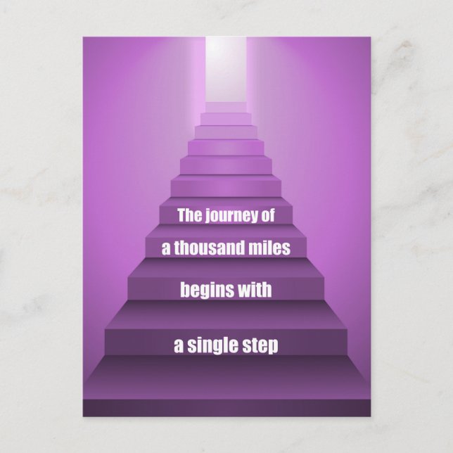 Reise von tausend Meilen Postkarte (Vorderseite)