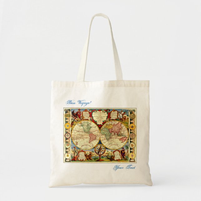 Reise-Weltkarte-Ferien AddUrText Geschenk-Tasche Tragetasche (Vorne)