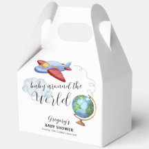 Reise Weltkarte Flugzeug Jungen Baby Shower