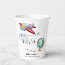 Reise Weltkarte Flugzeug Jungen Baby Shower
