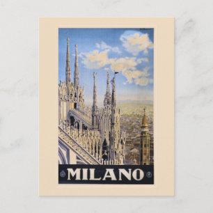 Reise-Werbeanzeige für Mailand Italien im Vintage- Postkarte