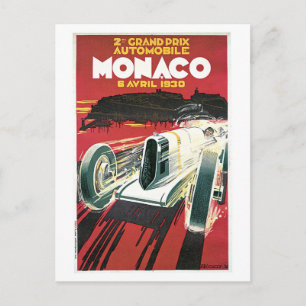 Reise-Werbeanzeige zum Grand Prix von Monaco 1930 Postkarte