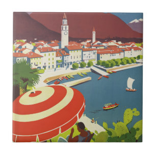 Reise-Werbekunst im Vintage-Stil aus der Schweiz Fliese