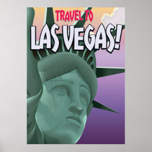 Reise zu einem Las Vegas Urlaubsplakat. Poster
