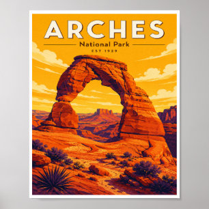 Reise zum Arches National Park im Vintage-Stil Poster