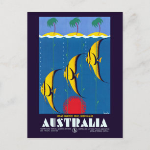 Reise zum Great Barrier Reef Australien Vintage Postkarte