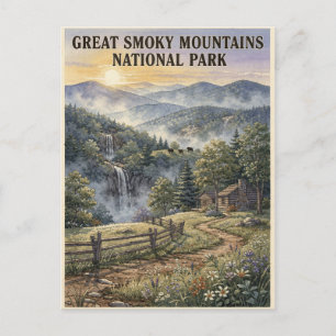 Reise zum Great Smoky Mountains Nationalpark Postkarte