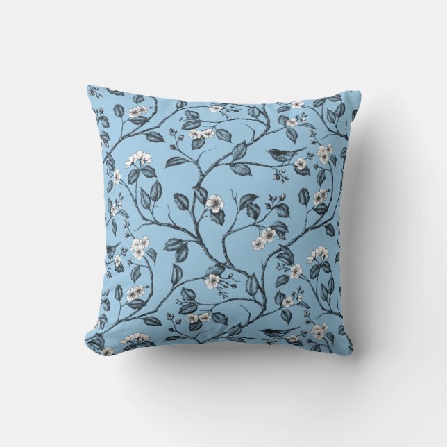 Reise zum Schloss Warbler Blue 2 Kissen (Vorderseite)