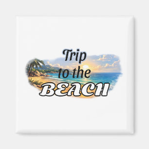 Reise zum Strand Tropisches Sonnenuntergangs-Escap Magnet