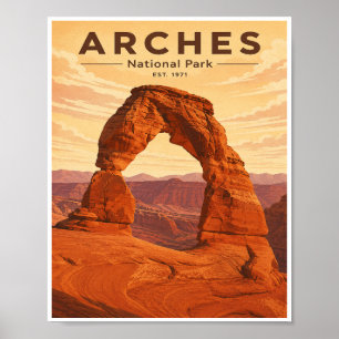 Reise zum Vintage Arches National Park Poster