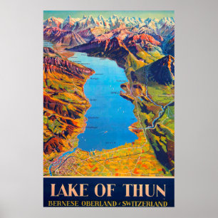 Reise zum Vintage Thunersee Schweiz Poster
