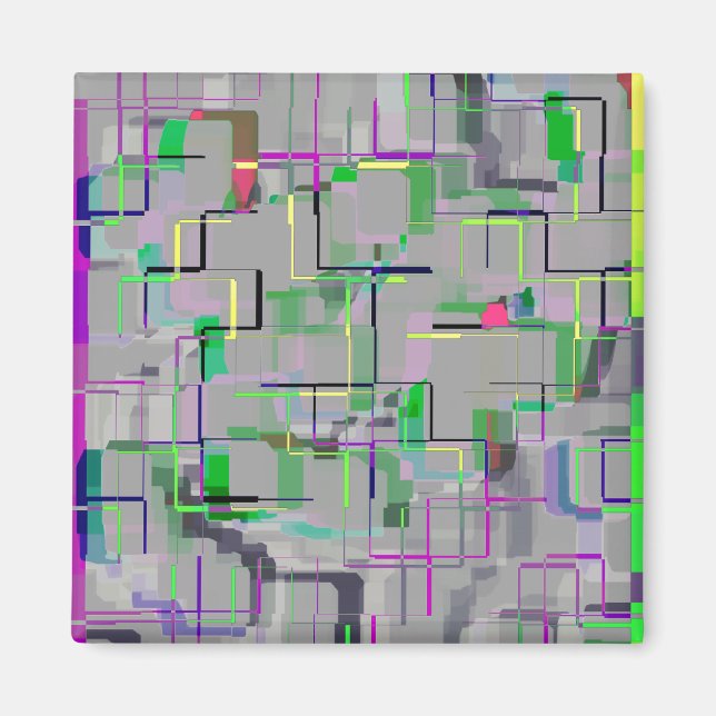 Reise zum Zoo Computer Generated Art Magnet (Vorne)