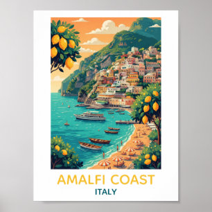 Reise zur Amalfi-Küste mit Zitronenhain Italien Vi Poster