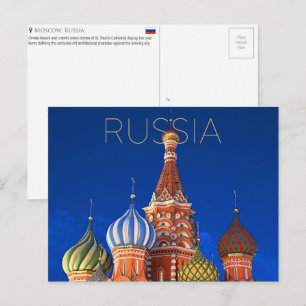 Reise zur Basilius-Kathedrale, Moskau, Russland Postkarte