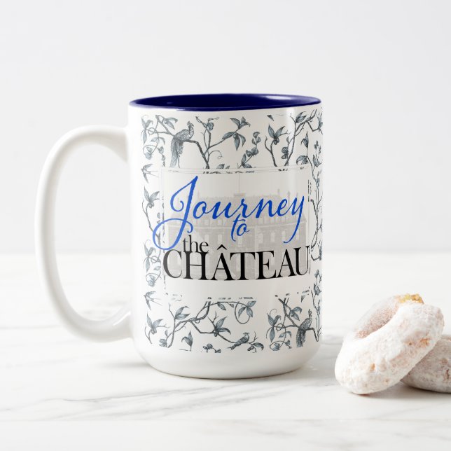 Reise zur Tasse des Patterns des Schlosses Peacock (Mit Donut)