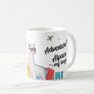 Reiseabenteuer auf Hochtouren Funny Alpaca Kaffeetasse