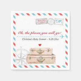 Reiseabenteuer Flugzeug Babydusche Napkins Serviette
