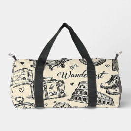 Reiseabenteuer im Vintage-Stil Nahtloses Muster Duffle Bag