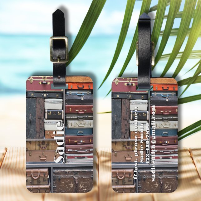 Reiseabenteuer, Vintage Koffer Gepäckanhänger (Von Creator hochgeladen)
