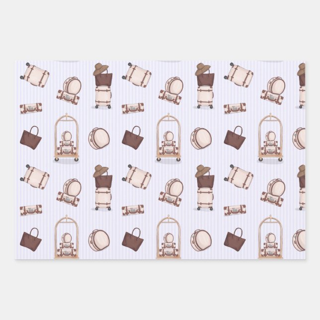 Reiseabenteuerurlaub drucken geschenkpapier set (Vorderseite)