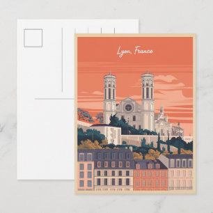 Reiseandenken LYON Stadt französisch Rhône Alpes G Postkarte