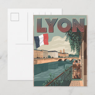 Reiseandenken LYON Stadt französisch Rhône Alpes G Postkarte