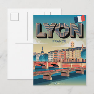 Reiseandenken LYON Stadt französisch Rhône Alpes G Postkarte