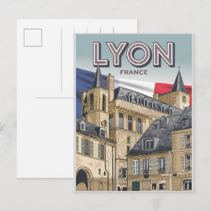 Reiseandenken LYON Stadt französisch Rhône Alpes G Postkarte