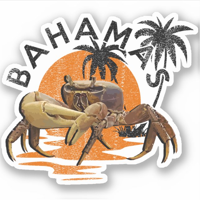 Reiseandros Crab Bahamas Flaggenaufkleber Kreuzfah Aufkleber (Vorderseite)