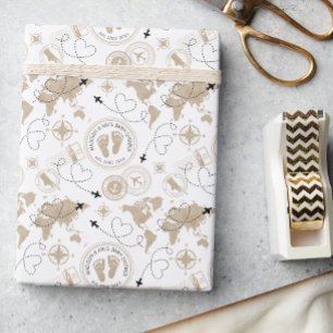 ReiseBaby-Dusche World Map Wrapping Paper Geschenkpapier