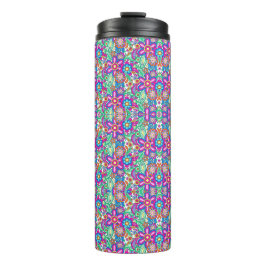 Reisebecher mit lebendigem, kaleidoskopartigem Mus Thermosbecher