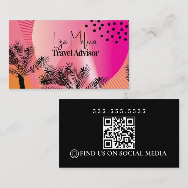 Reiseberater-Agentur-Service-Logo QR-Code Visitenkarte (Vorne/Hinten)