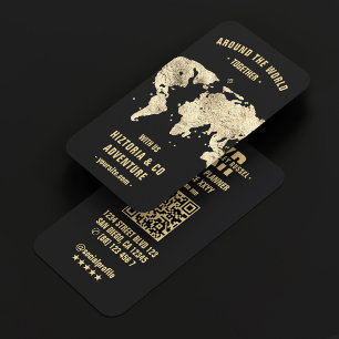 Reiseberater Schwarz Faux-Gold-Karte Reiseagentur Visitenkarte