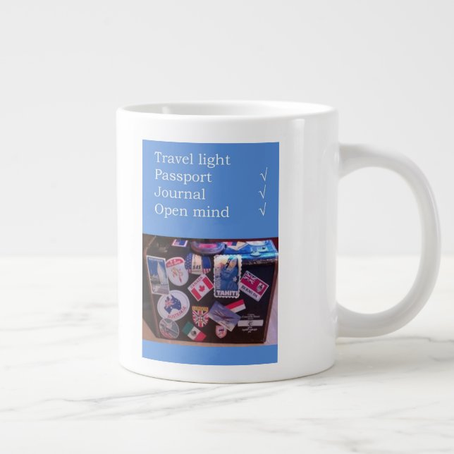 Reisebescheid © Peggy Kopman-Owens Jumbo-Tasse (Rechts)